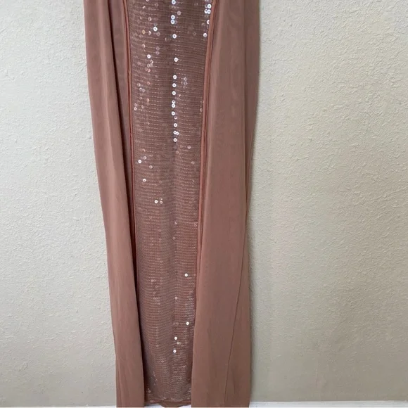 HOUSE OF CB S D-DD 'Bonita' Cafe Au Lait Sequin Maxi Dress NWOT size S - Picture 11 of 15